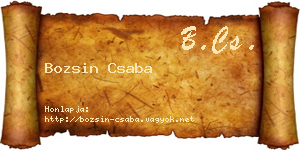 Bozsin Csaba névjegykártya